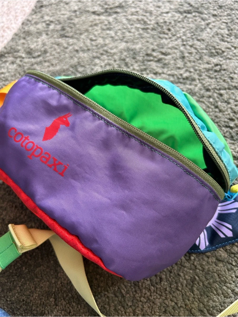 cotopaxi Multicolor Crossbody Waist Pack - Purple, Teal, Green, Yellow - Picture 3 of 5